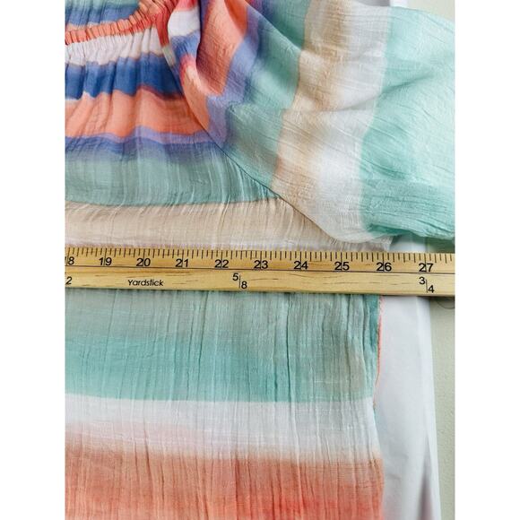 Zac & Rachel Woman 3X Pastel Colorful Bell Sleeve Blouse Peasant Boho Whimsy - Picture 11 of 12